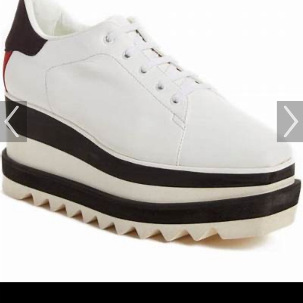 Stella McCartney White and Black Platform Sneakers